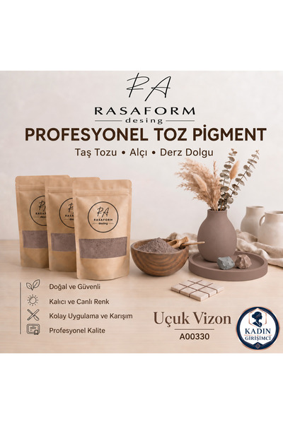 RasaForm Uçuk Vizon Toz Pigment – Taş Tozu, Beton, Alçı, Seramik ve Derz boya...