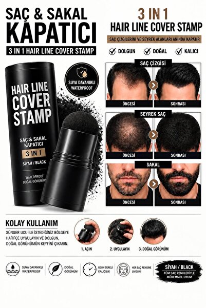 BLUE Skin Care HAIR LINE COVER CUSHION Siyah Unisex beyaZ saç kapatıcı Yeni N...