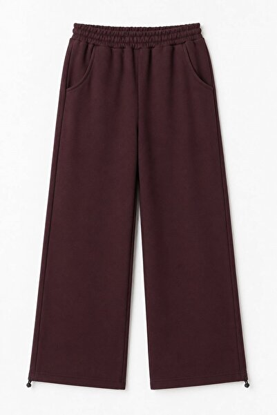 Juuuj Plum Cotton Blend Adjustable Leg Detail Comfortable Cut Sweatpants with...