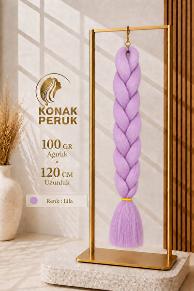 KONAK PERUK Afrika Örgüsü Rasta Ve Box Braid için Sentetik Saç - Lila