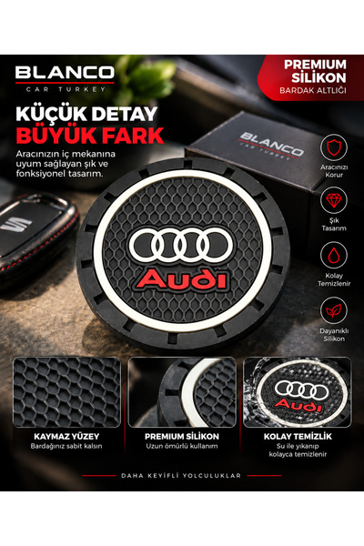 Audi Silicone Cup Coasters Set of 2 with Logo 72mm