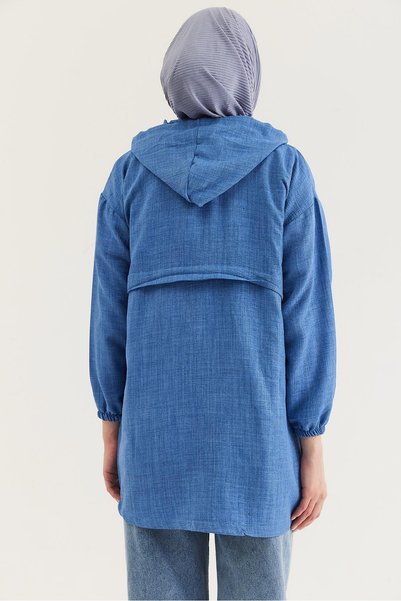 Generic Brand Șapcă cu glugă, cu textură, din amestec de viscoză și in, cu fermoar, formă flexibilă, Esabay Cap