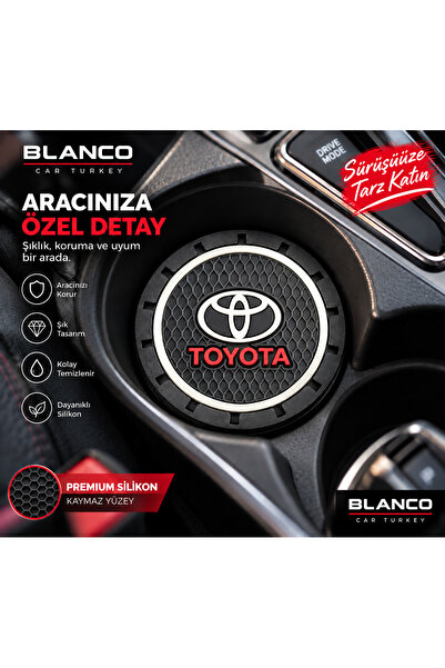 Home Toyota Logo Silicone Cup Coaster Set of 2 In-Car Cup Coaster Accessory