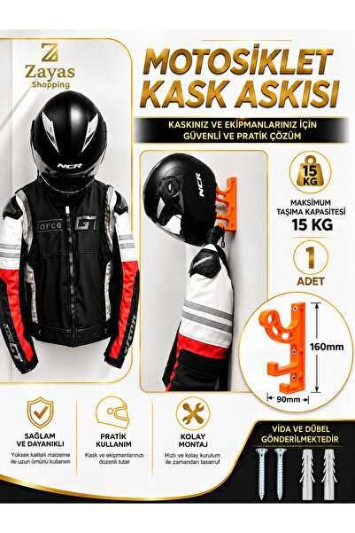 Zayas Shopping Suport de perete-ORANGE-Pentru cască de motocicletă, suport pe...