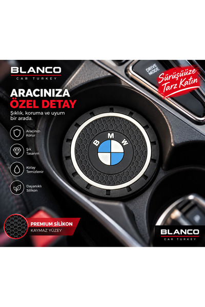 Home Bmw Silicone Cup Holder Coasters Set of 2 In-Car Cup Coasters Accessory ...