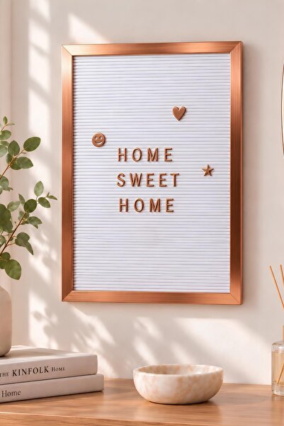 Patladı Gitti Büyük Boy Rose Gold Yazı Panosu Mesaj Tahtası; 2 Adet Harf Seti...