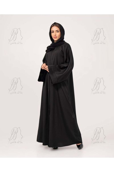 OMES Abaya with A/Line Embroidery, Crepe Salona Fabric - Size 56