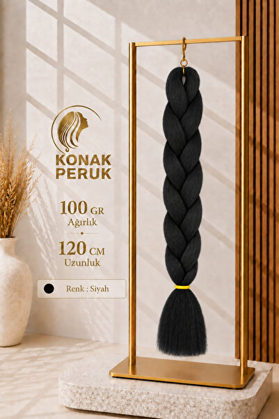 KONAK PERUK Afrika Örgüsü Rasta Ve Box Braid için Sentetik Saç - Siyah (Renk ...