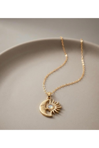 VESPERASTOREE Moon and Sun Elegant Necklace, Women's Necklace, Viral Gift Nec...