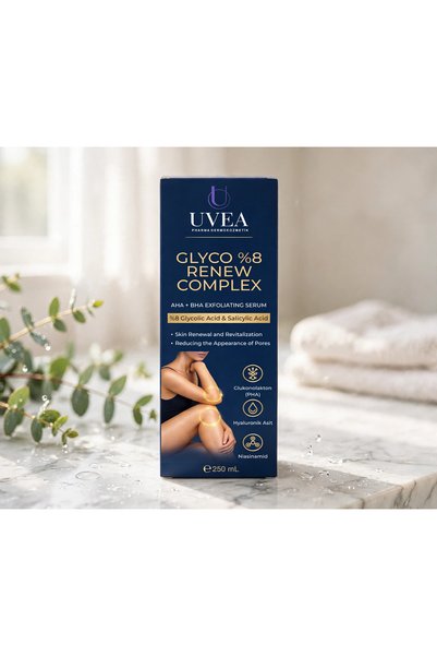 UVEA Glyco 8% Renew Complex – 8% Glycolic Acid |   Renewing Peeling Care for Darkening of Armpits, Knees, Elbows, and between the Legs & Dead Skin Remains – 250 ml