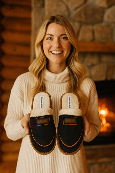 Behtah Kundura Unisex Warm Furry House Slippers with Non-Slip Soles