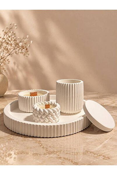 BubbleStore Vanilya Kokulu Dekoratif 4lü Mum Set