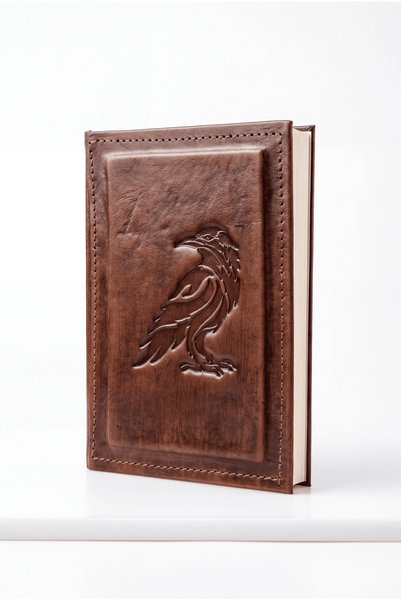OZ CRAFT NOTE Hakiki Deri El Yapımı Defter - Kuzgun Figürlü