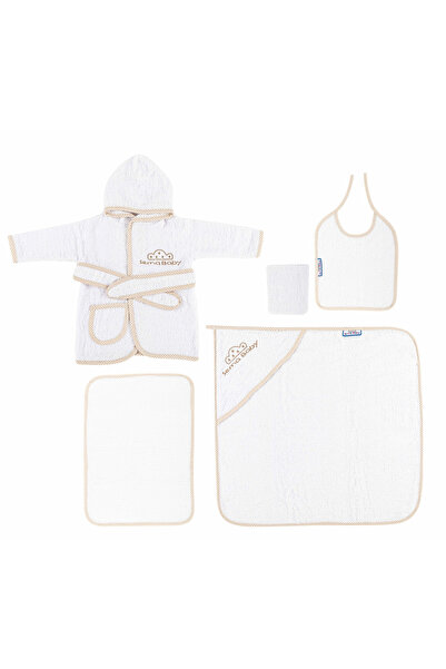 Sema Baby 5 Piece Baby Bathrobe Set - Ecru