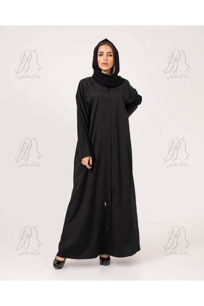 OMES A/Line Abaya with Embroidery in Crepe Salona Fabric - Size 58