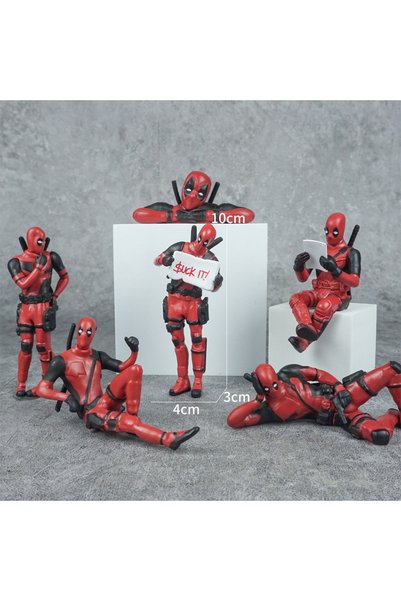 Choice Bandai 6PCS Desk Decoration Deadpool Car Home Office Marvel X-MAN Funn...