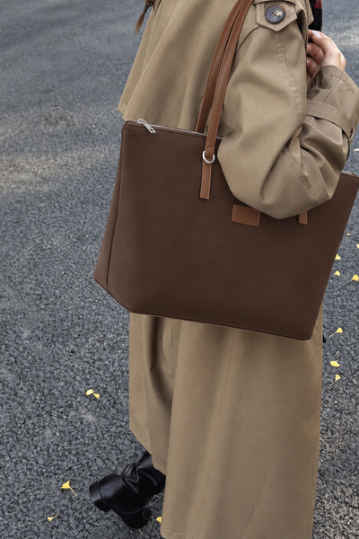 Housebags Kahverengi Büyük Kapasiteli Suya Dayanıklı Shopper Çanta 217