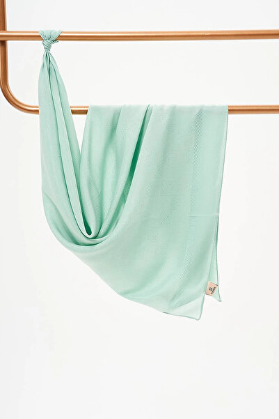 Kayra Mint Patterned Woven Scarf
