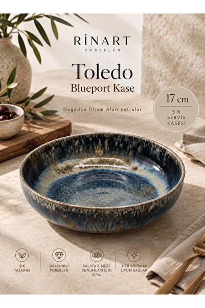 RİNART PORSELEN Toledo 17 Cm Blueport Kase – Salata & Meze Sunum Kasesi | Des...