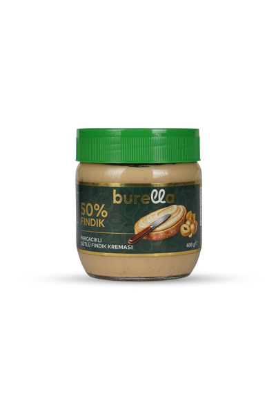 Burella Sütlü Fındık Kreması %50 Fındık Parçacıklı 400g