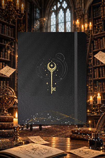Le Color Wizard Hardcover Leather Notebook Lined Key 13X18 cm