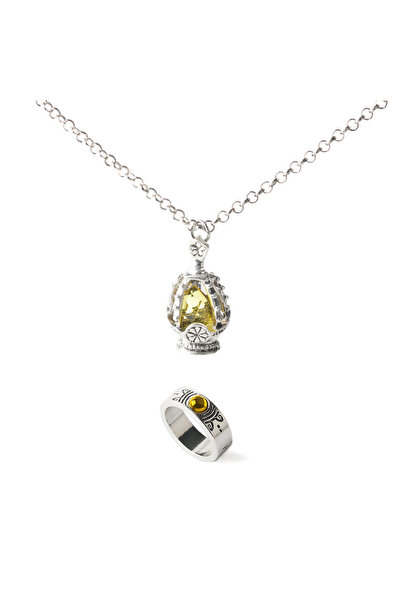 Choice4 Yellow Anime Puella Magi Madoka Magica Pendant Necklace Ring Set Kana...