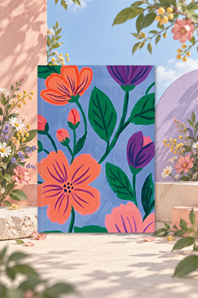 Le Color Bloom Garden Hardcover Notebook Lined Blue 13X18 cm