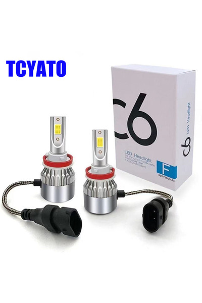 Choice4 مصباح أمامي للسيارة H11 قطعتان من TCYATO C6 بتقنية LED H4 H7 H1 H3 H8...