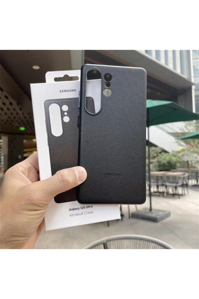 Samsung حافظة هاتف جلدية مغناطيسية سوداء لجالاكسي S25 ألترا