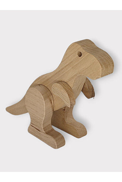 CWWTOYS T-Rex Unpainted Wooden Dinosaur Toy, Solid Beech, 18 Months+