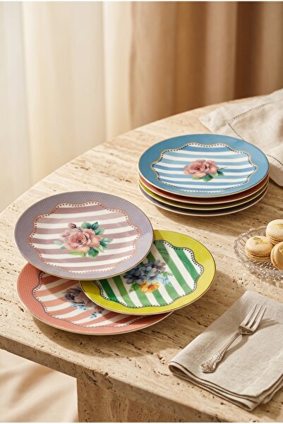 Tulu Porselen ROYALE MASION 4 PARÇA 19 CM PORSELEN PASTA SUNUM TABAĞI