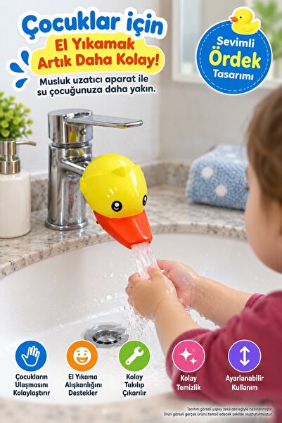 TOYFEST Musluk Ağzı Uzatıcı Aparat - Çocuklar için El Yıkama Alışkanlığı Kaza...