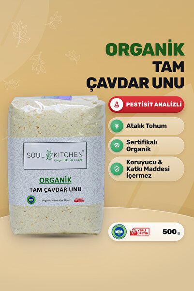 Soul Kitchen Organik Ürünler Organik Tam Çavdar Unu Katkısız 500 g