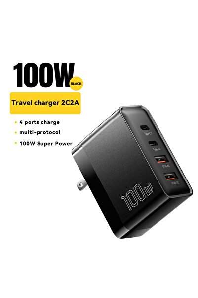 Choice بطارية ESSAGER الأمريكية السوداء من نوع GaN بقوة 100 واط، تدعم الشحن ا...