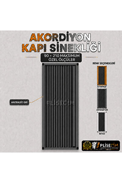 PLİSECİM Pimapen Plise Pileli Sürgülü Sineklik KAPI 90 X 210 Cm( Ölçüleri sat...