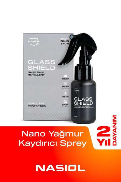Nasiol Glasshield Nano Yağmur Kaydırıcı-Cam Yüzey Seramik Kaplama Spreyi-2 Yı...