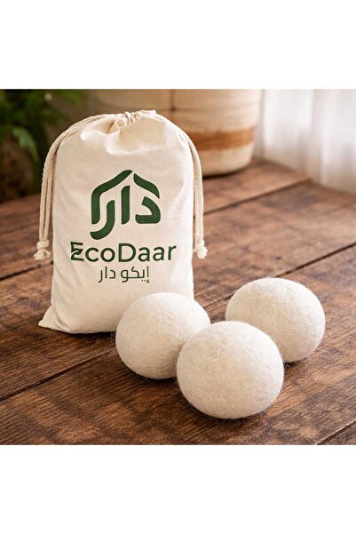 Eco Daar كرات تجفيف الملابس من الصوف العضوي 100% من إيكو-دار - منعم أقمشة طبيعي - عبوة من 6 قطع