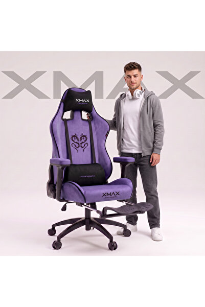 XMAX / Rio Balerion Terletmez Kadife Kumaş Mor Gaming Oyuncu Koltuğu / 120 Kg...