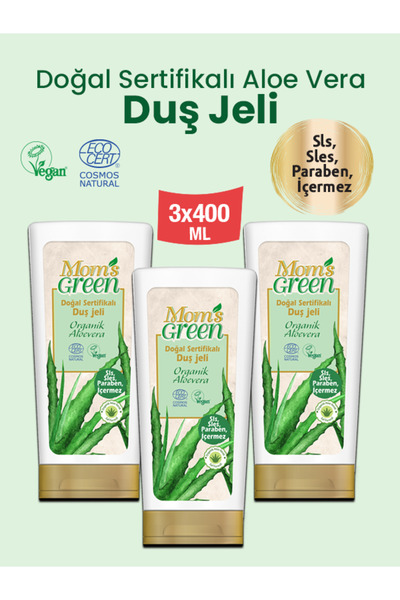 Mom's Green 3'lü Set Doğal Sertifikalı Duş Jeli - Organik Aloeveralı 400 ml x...