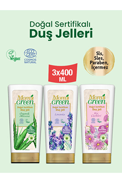 Mom's Green 3'lü Set Doğal Sertifikalı Duş Jeli - Tanışma Seti 3*400 ml EcoCo...
