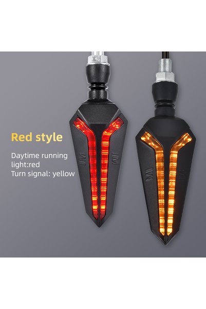 Choice قطعتان من أضواء إشارة الانعطاف LED الحمراء للدراجات النارية، أضواء وام...