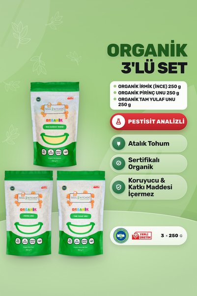 Soul Kitchen Organik Ürünler Organik İrmik, Pirinç Unu, Tam Yulaf Unu Ek Gıda...