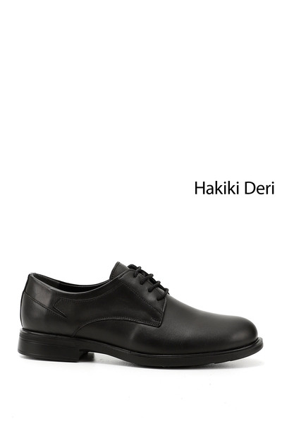 GÖNDERİ(R) Men's Black Lace-Up Genuine Leather Classic Shoes
