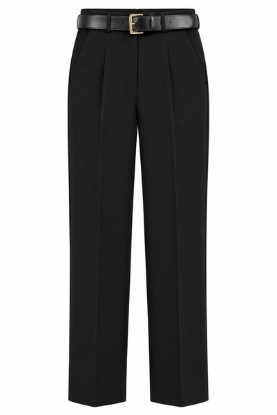 lizge giyim Belted Single Pleat Double Leg Pants