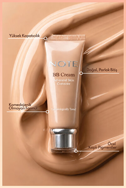 NOTE BB Cream SPF 15 Nemlendirici Etkili Yoğun Kapatıcı BB Krem - 300 Light Beige