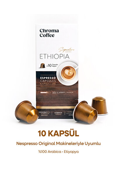 Chroma Coffee Signature Series Ethiopia 10 Adet Nespresso Uyumlu Kapsül Kahve...