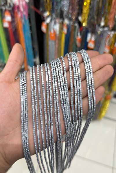 Uçar Doğaltaş Hematit Taşı Küp Kesim Mat Açık Gri 2x2mm Doğal Taş Dizi