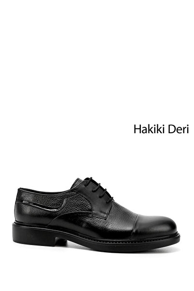GÖNDERİ(R) Men's Black Lace-Up Genuine Leather Classic Shoes