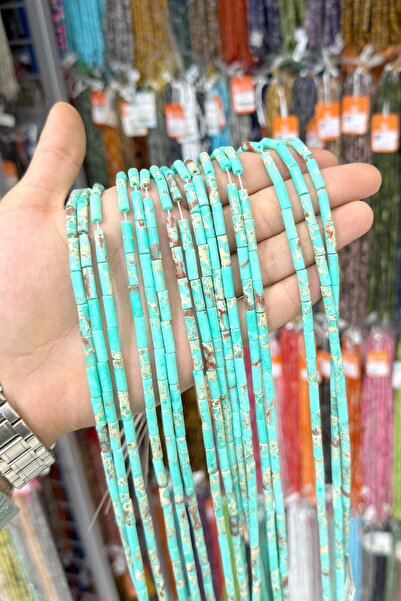 Uçar Doğaltaş Agalmatolite Taşı Silindir Kesim Parlak Yeşil 4x13mm Doğal Taş ...