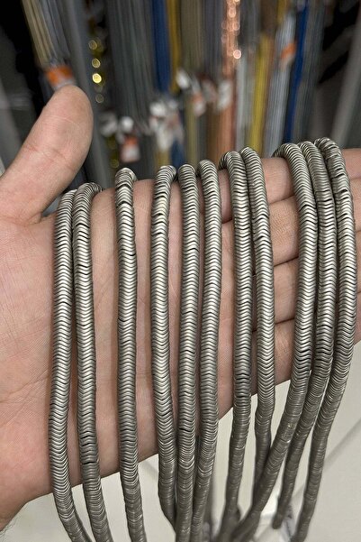 Uçar Doğaltaş Hematit Taşı Dalgalı Rondela Kesim Mat Titanyum 6x1mm Doğal Taş...